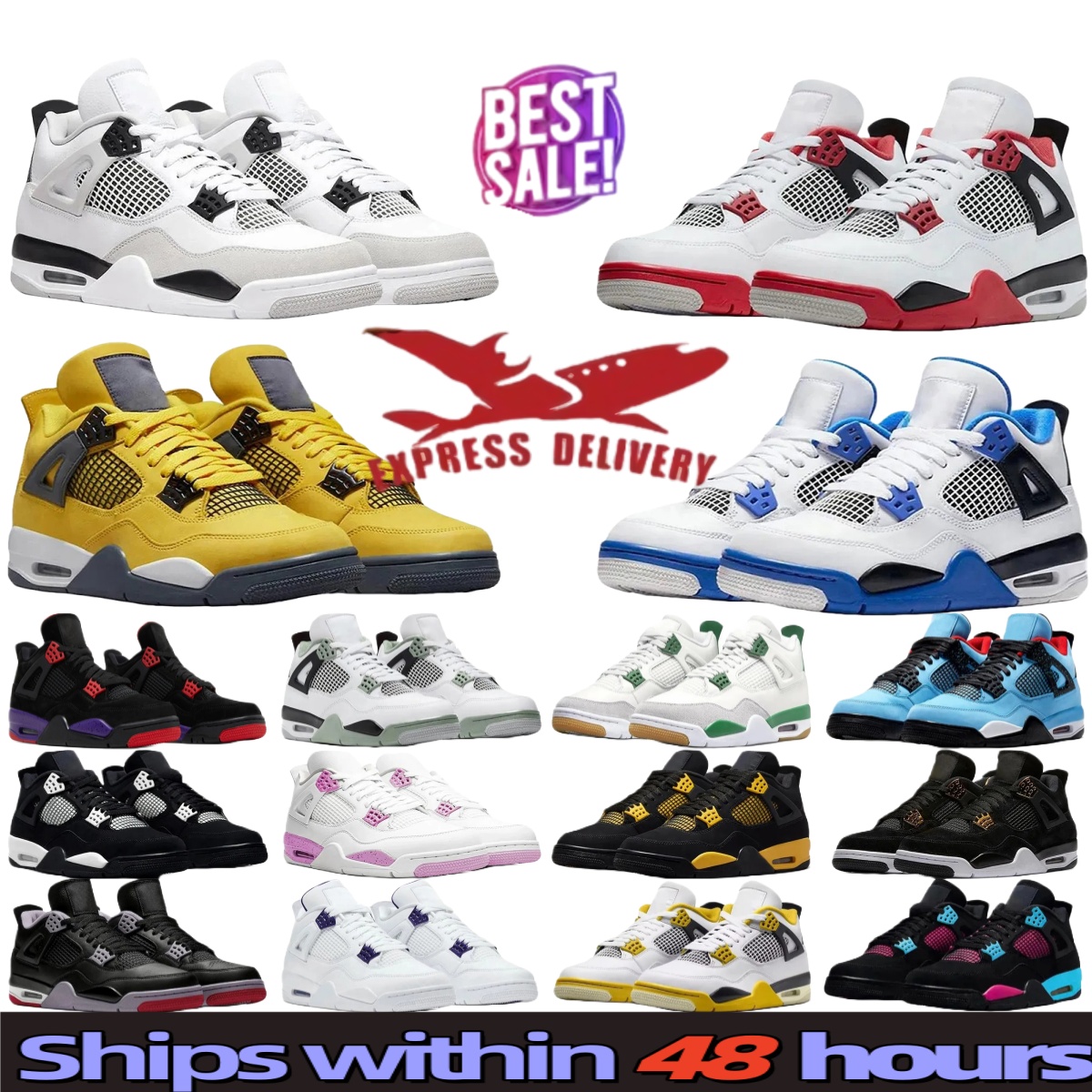 mens basketball shoes4 4s Pizza Black Cat White Cement Brick by Brick Bred Reimagined Military Thunder UNC Blue men women trainers sports sneakers