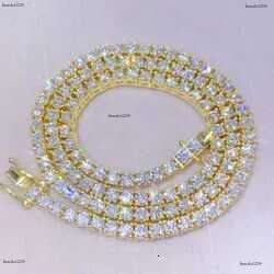 mossanite tennis chainFine jewelry sterg sier vvs moissanite necklace dia