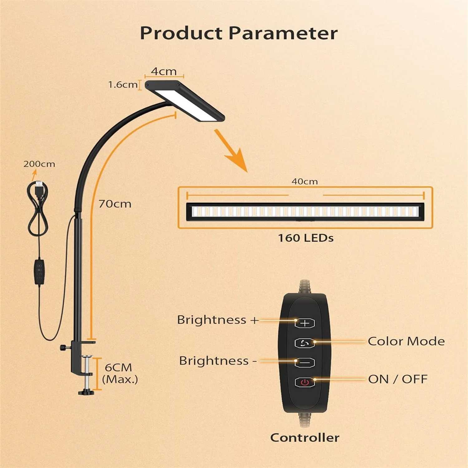 Screen light LED display screen light bar computer screen light stepless dimmable USB desk lamp for office study reading lighting Z250422