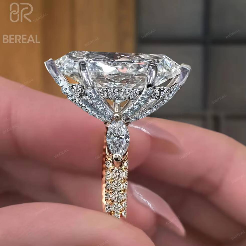 Custom Vvs Lab Grown Diamond Engagement Rings Women Hot Selling White Gold 925 Silver Engagement Ring Fine Women Jewelry