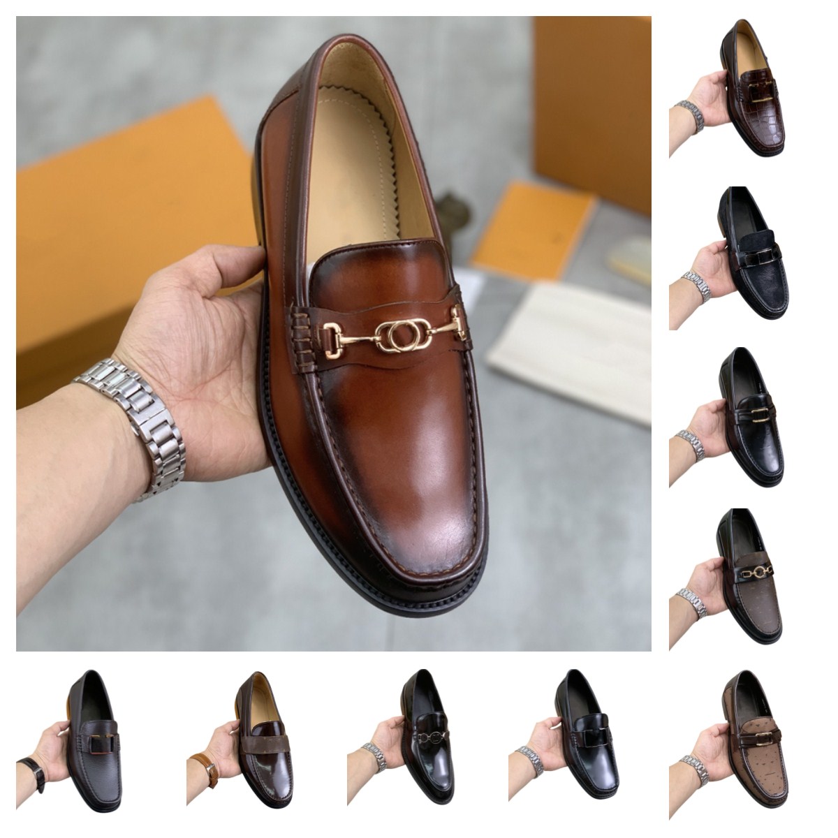 20style Designer mens wedding dress shoes leather Luxury Brand Pointed Toe Leather Business Men Casual Soft Formal men original Shoes 38-46