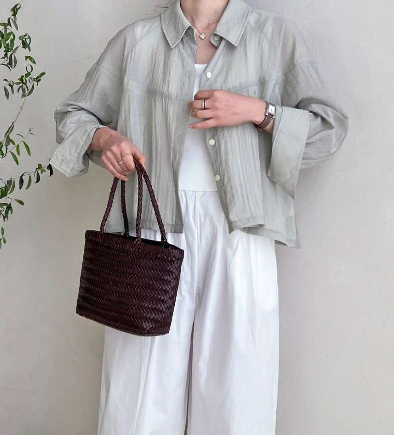 Ins Style Resort Beach Bag Vegetable Basket Hand Woven Summer Niche Seaside Vacation Handbag Large Capacity Tote Bag Women S KQ