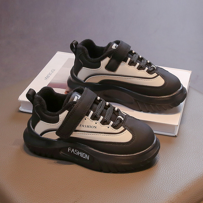 Children's fashionable warm casual children's velvet sports autumn winter versatile white shoes for boys Free shipping XJ260303