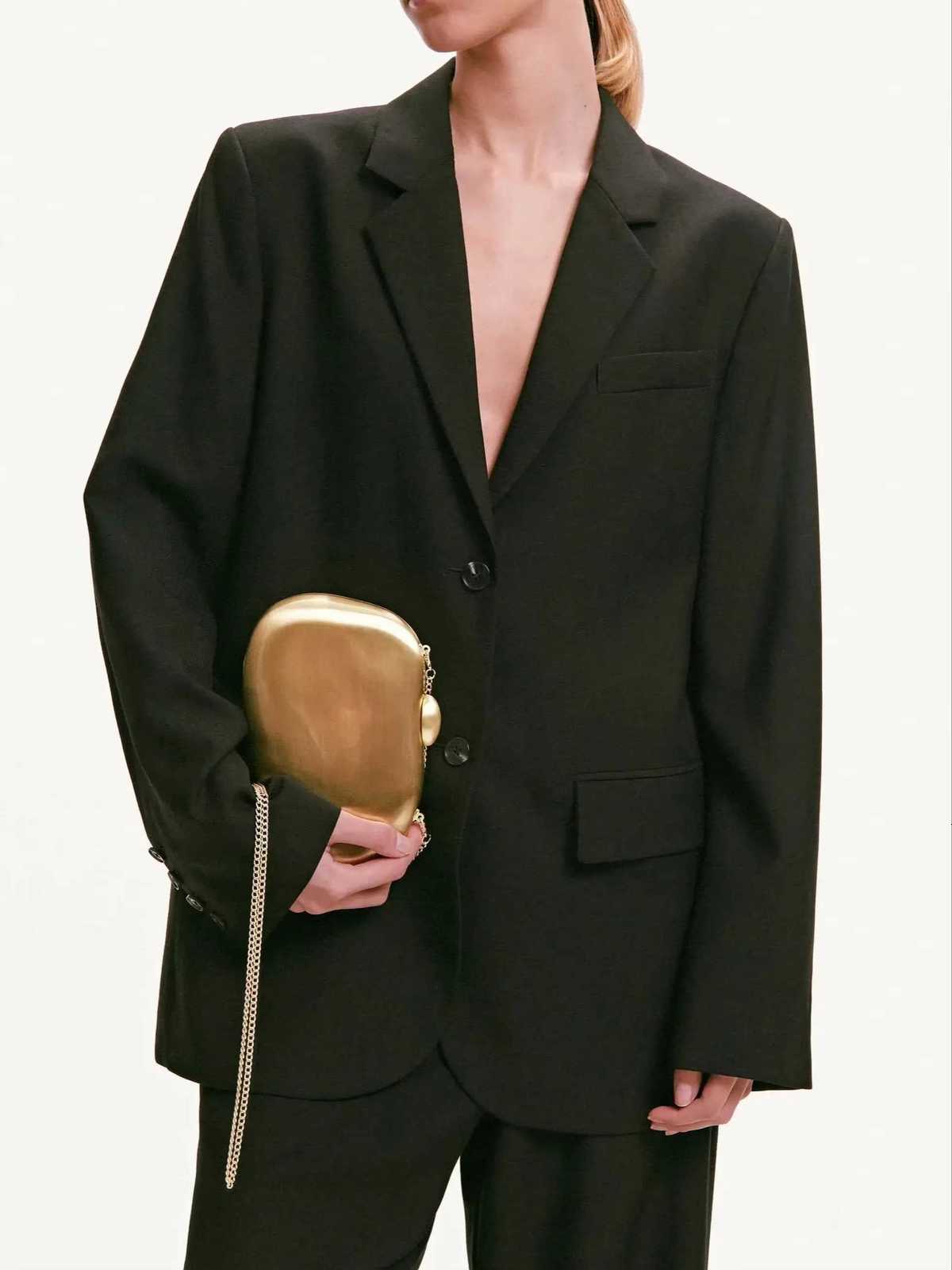 Women metal gold mirror shell bag cute Evening Clutch Bag with strap For Wedding Party small Purses Designer Handbags K251122