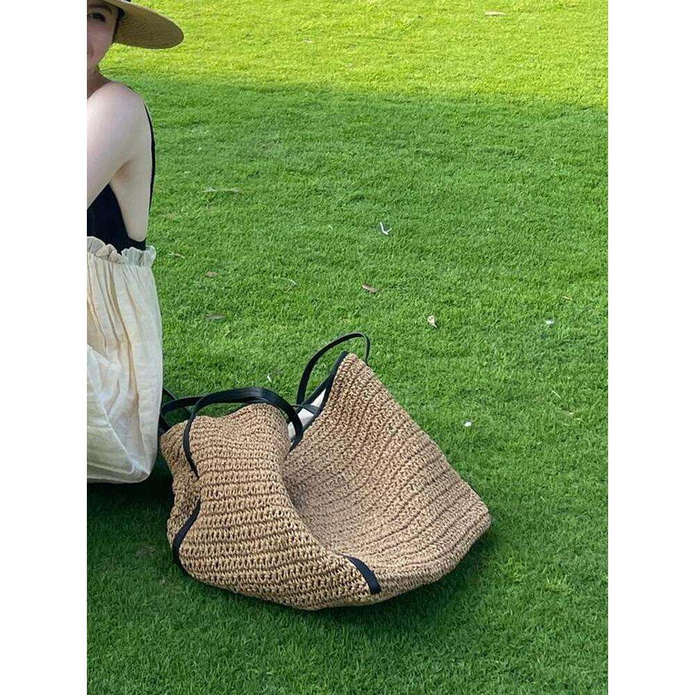 Ins Style Resort Beach Bag Straw For Women S Big Looks New Summer Tote Shopping Beach Vacation Woven Bag KQ