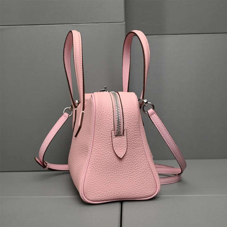 Designer Bag Genuine Leather Handbag 25Cm Size Bowling Women's Top Layer Cowhide Pillow Shoulder Crossbody Bag Small