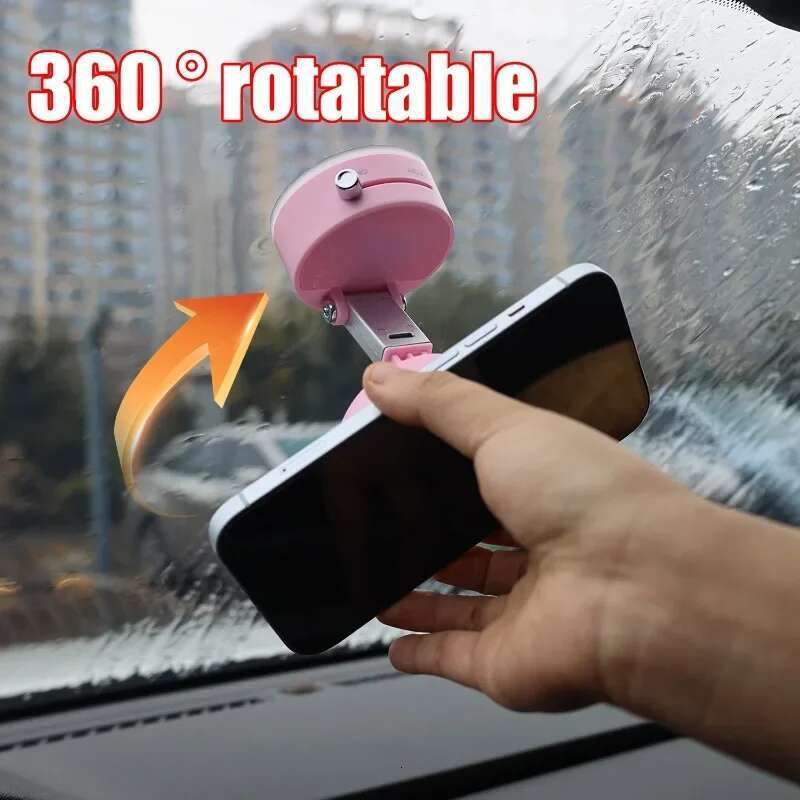 orption Suction Cup Mount Double Sided Hands-Free Magnetic Cell Phone Holder For Car/Gym/Mirror/Smoot