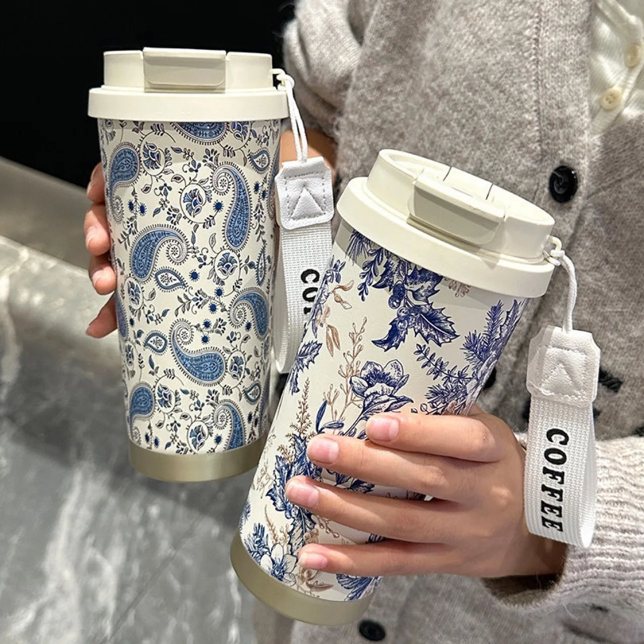 500ML Stainless Steel Dual Drink n Cafe Car Thermos Mug Leakproof Travel Thermo Cup for Tea Water Coffee 251114 W260226