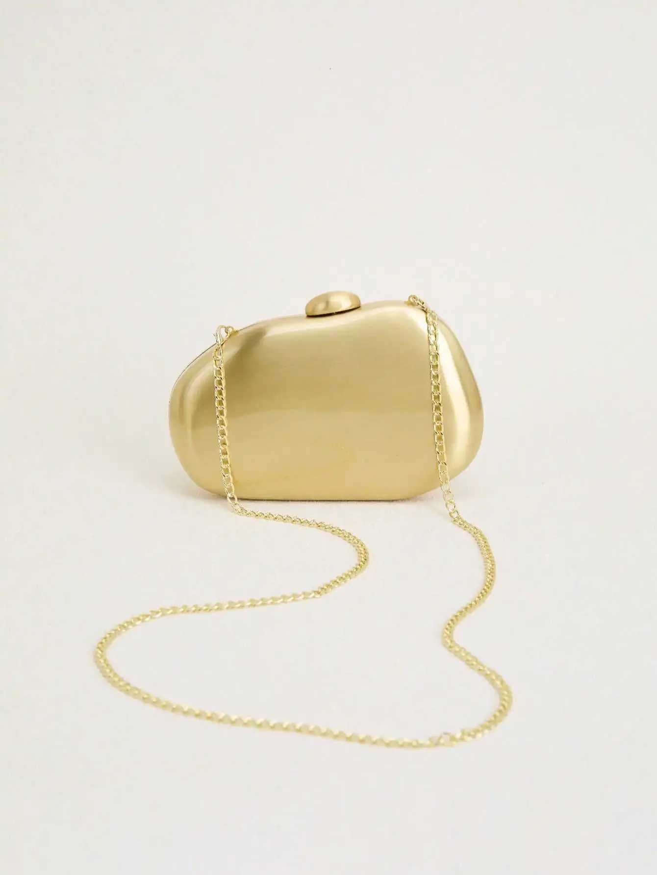 Women metal gold mirror shell bag cute Evening Clutch Bag with strap For Wedding Party small Purses Designer Handbags K251122
