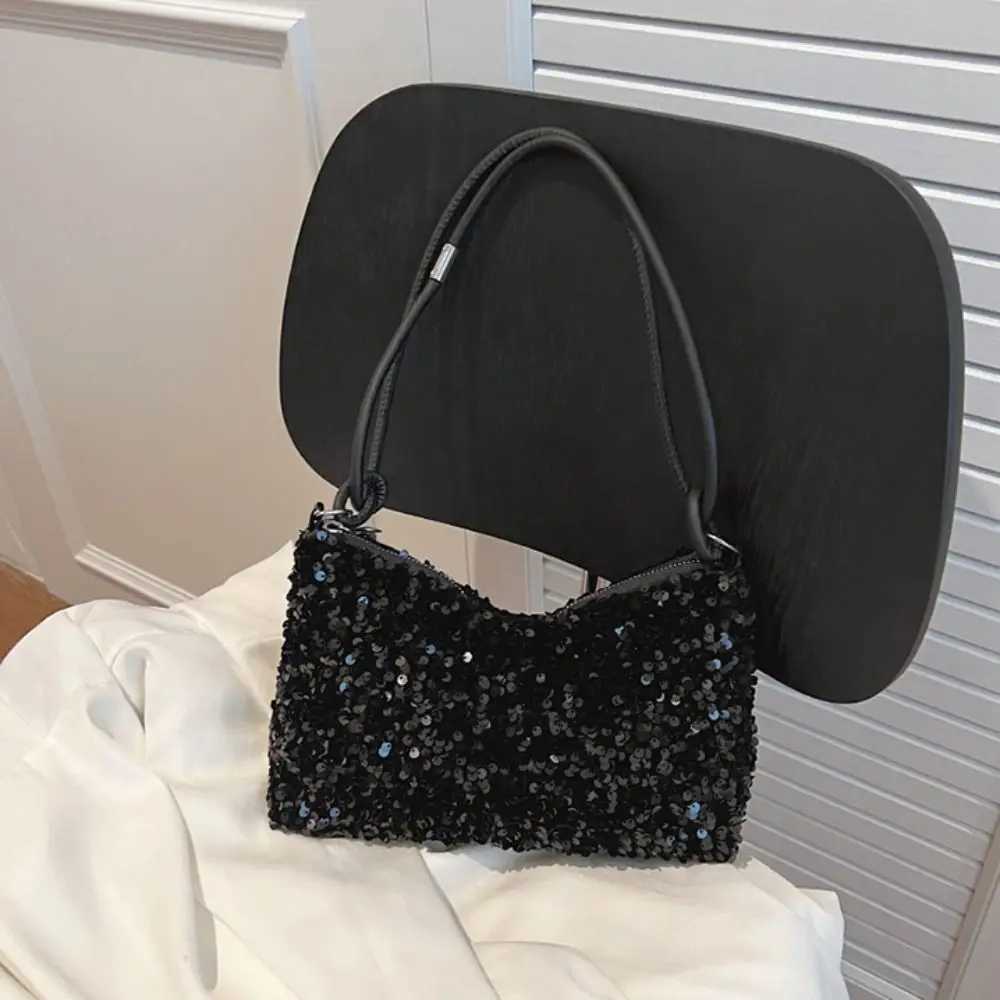 Solid color sequin cross body bag fashionable INS sequin shoulder bag mobile wallet handbag night clutch bag girls DIY W250421