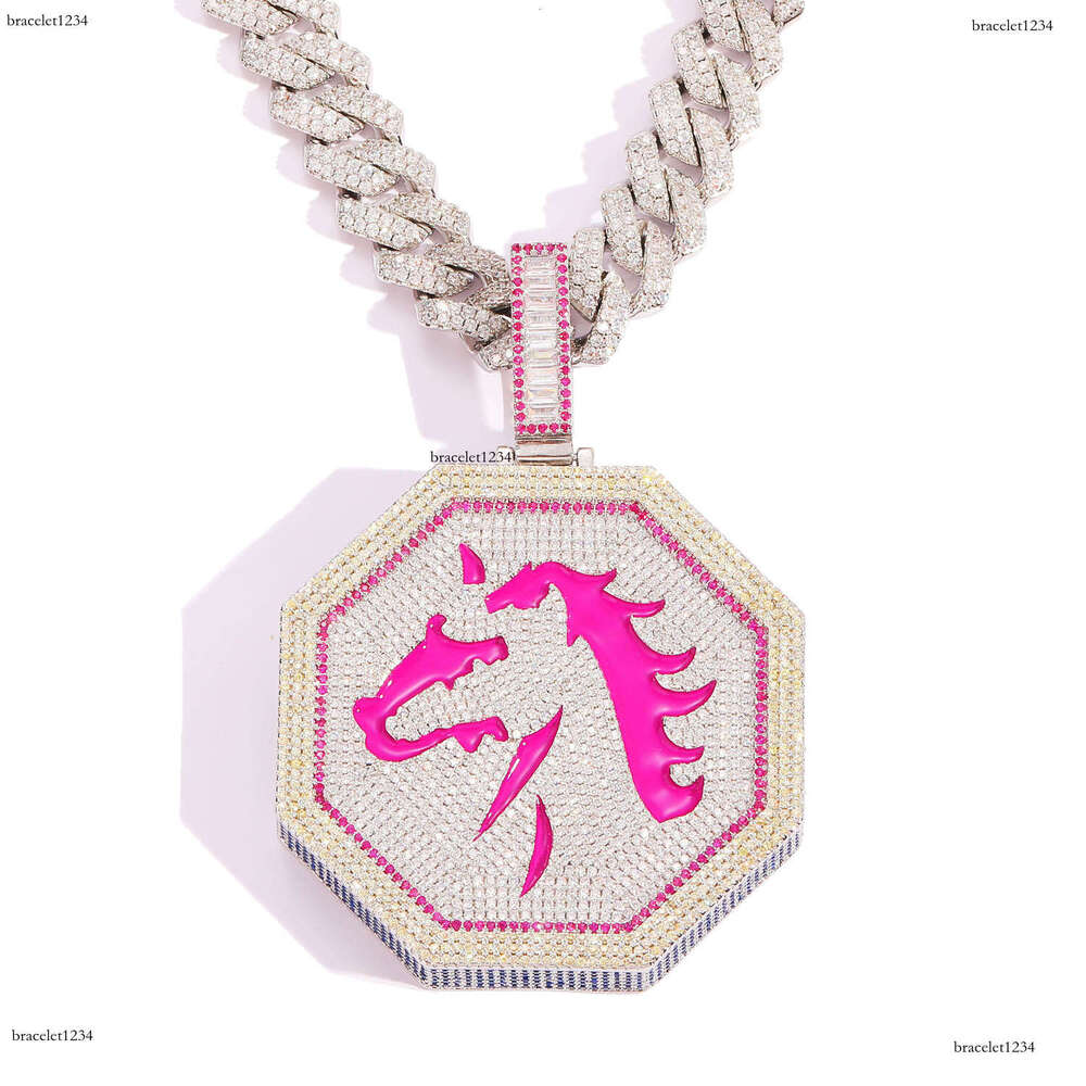 Luxury designer Chinese Zodiac ice out VVS Moissanite pendant, men and women pendant necklace free shipping