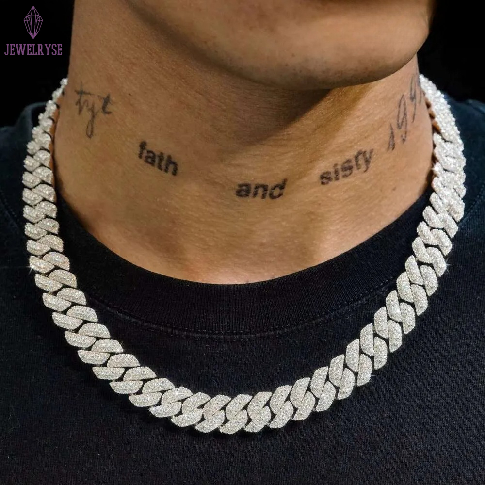 Factory Directly Sales Good Price Hip Hop Jewelry 13mm Iced Out Cuban k Chain Bracelet Vvs Moissanite