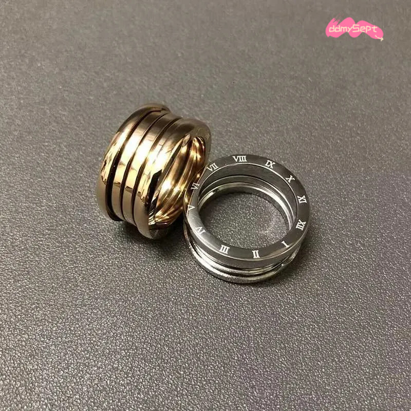 Fashion Spring Rings For Women Stainless Steel Couple Men Casual Finger Ring Designer Luxury Trendy Hip Hop Party Jewelry GiftW251017 ddmysept