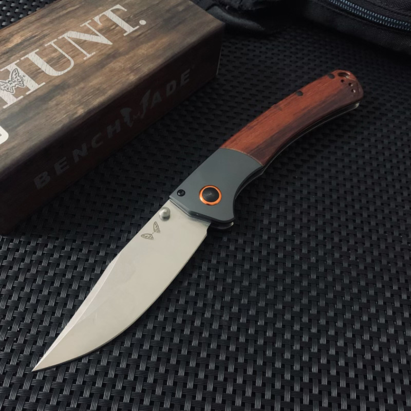 BM 15080 Folding Pocket Knife Damascus Blade Sourwood / G10 Handle Hunting Knife Outdoor EDC Camping Survival Tactical Tools