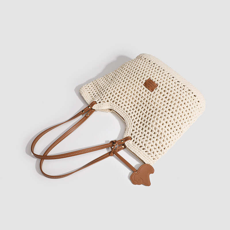 Ins Style Resort Beach Bag Shanxia Nanfeng Women S Handheld Straw Woven Large Capacity Seaside Vacation Hollow Summer Shoulder Bag KQ