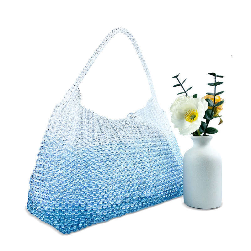 Ins Style Resort Beach Bag Summer Fresh Seaside Vacation Thailand Tourism Handmade Beaded Internet Celebrity Handheld Woven Women S Bag Storage KQ