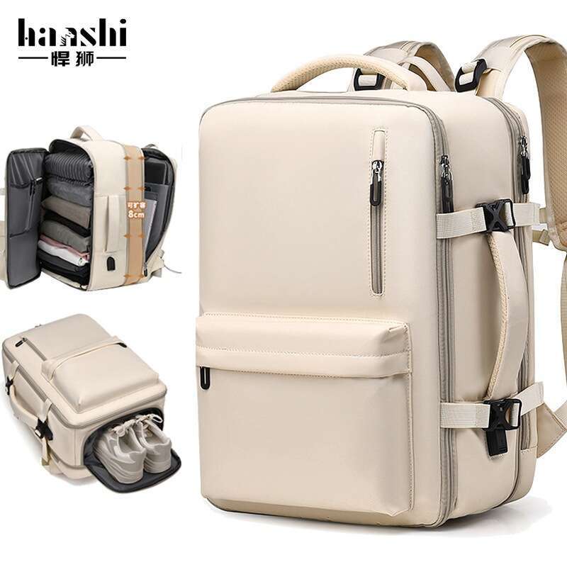 Fashionable men's backpack with high-end feel, large capacity women's trendy travel, lightweight backpack, waterproof computer bag