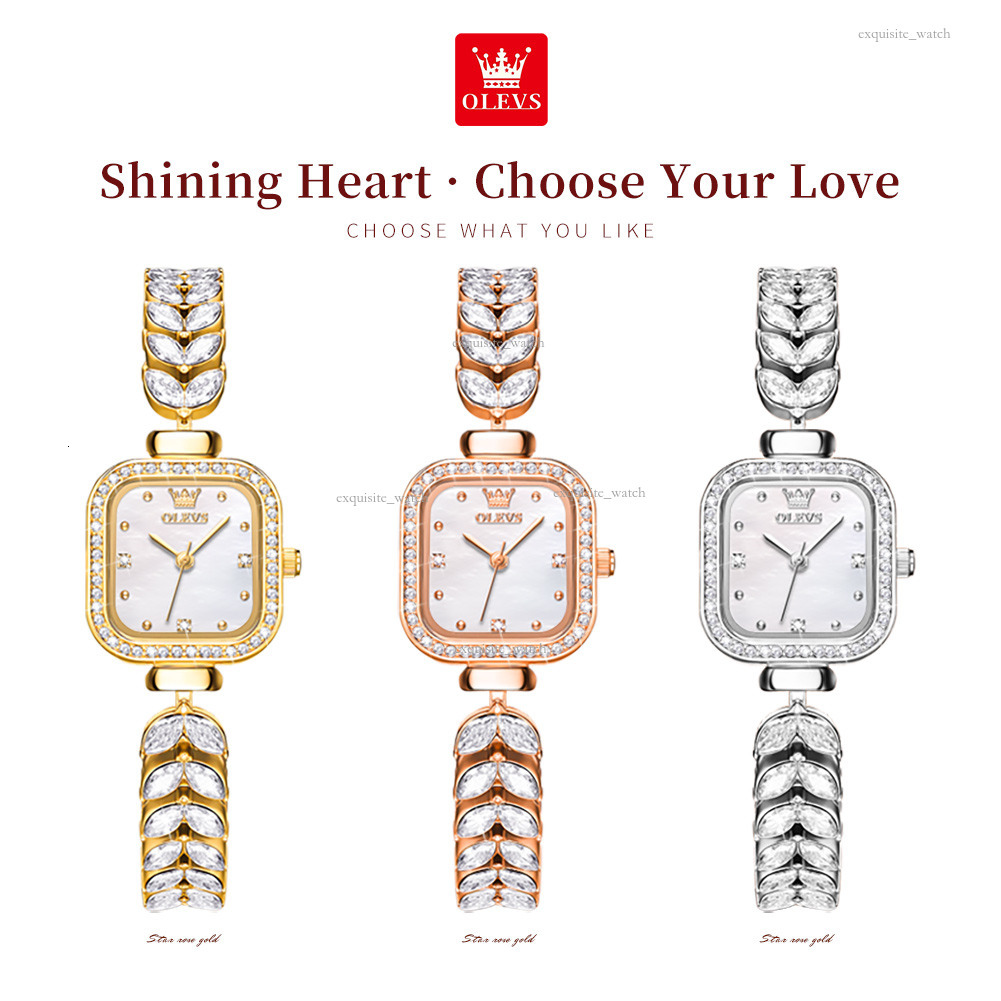 OLEVS Brand Designer Brand Watches Simple And Fashionable Square Quartz Waterproof Women's Watches Luxury Watches Free Delivery And Wholesale