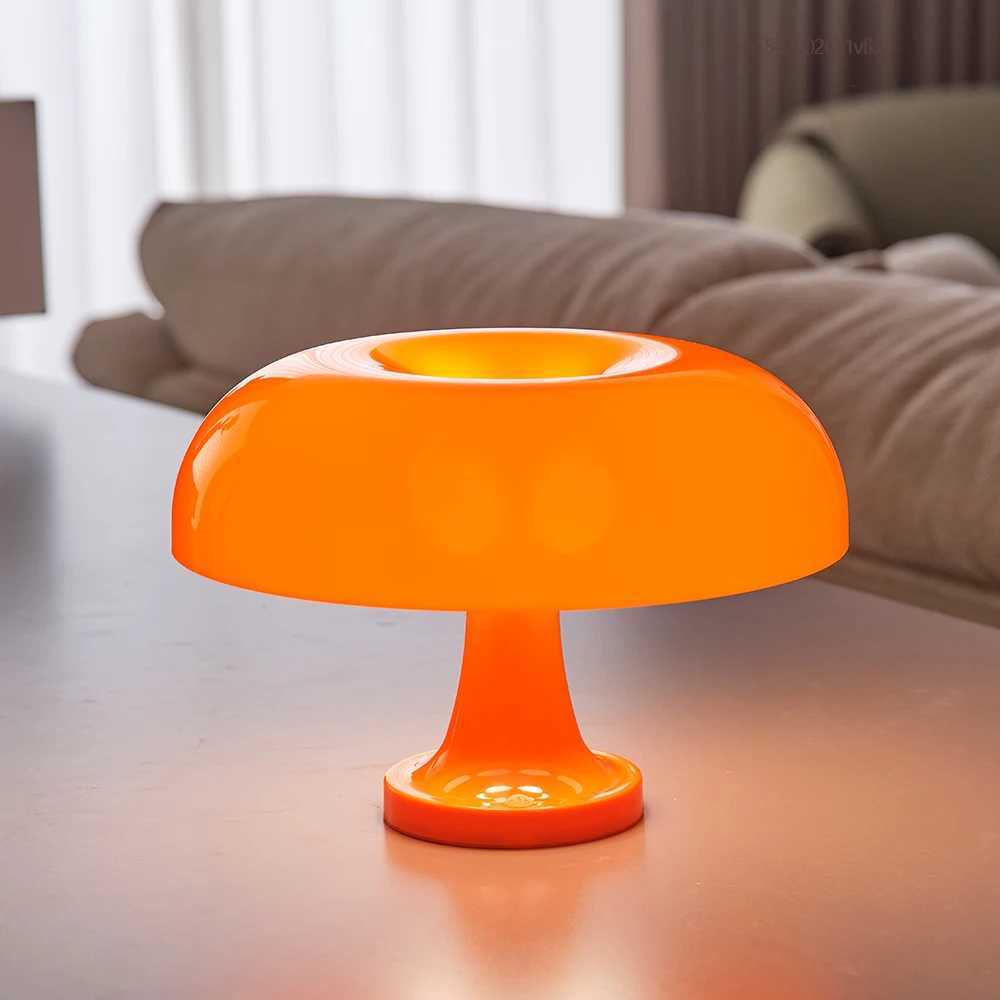 Mushroom table lamp minimalist modern bedroom bedside lamp Danish designer orange decorative table lamp Z250618