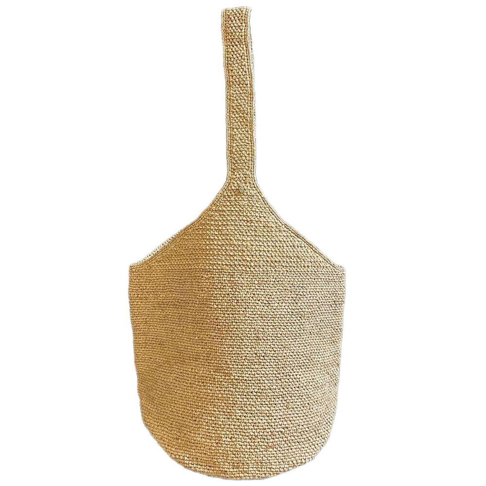 Ins Style Resort Beach Bag Lafite Grass Bucket Women S Summer Fashion Large Capacity Shoulder Tote Vacation Beach Woven Bag KQ