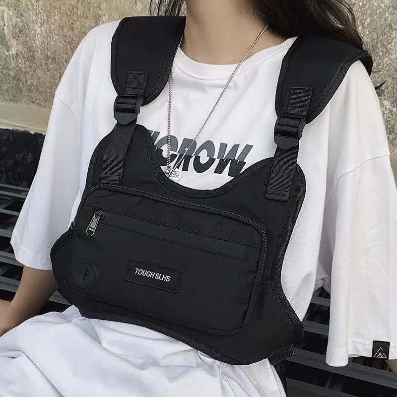 Chest Bag Hip Hop Streetwear Fashion Tactical Package Multifunctional Large Capacity Sports Casual Tactical Vest Bags Waterproof R250423