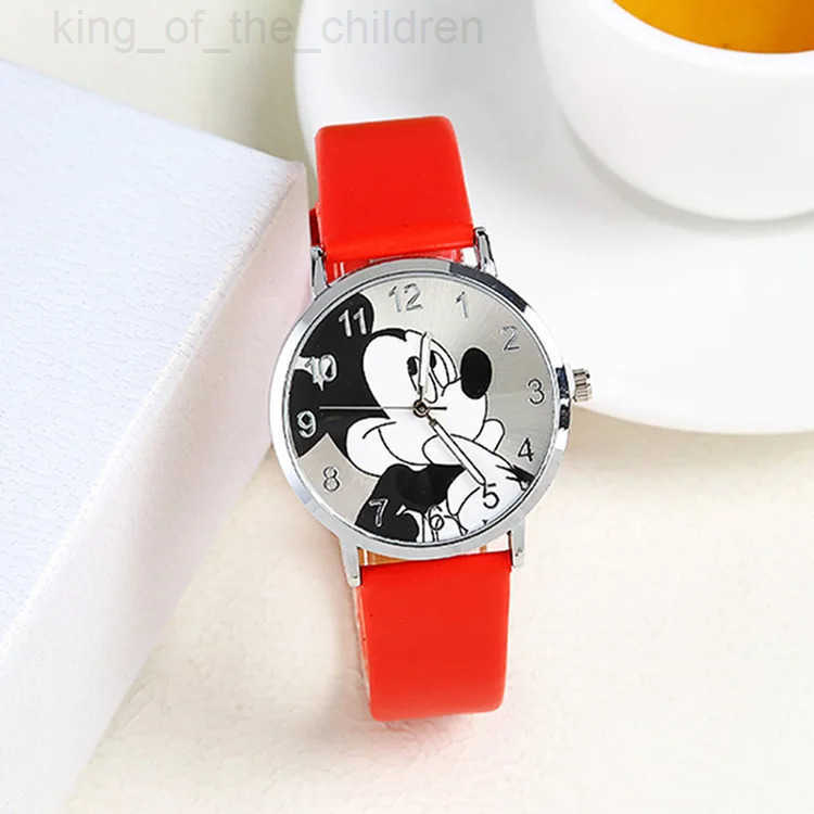 Disney Mickey Mouse Women Watches for Girls Black Leather Strap Ultrathin Ladies Watch Quartz Watch Relogio Feminino W20250423