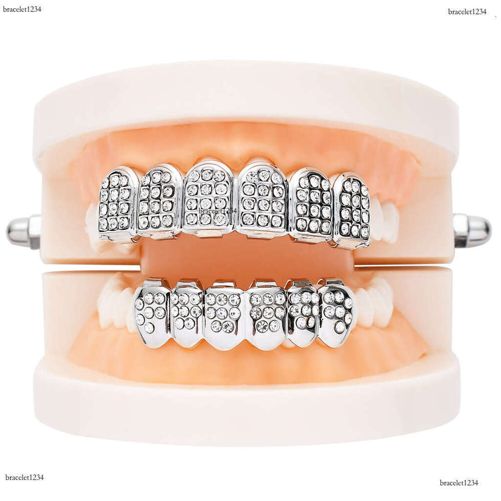 Luxury Hip hop Halloween sparkles sterling silver ice out VVS Moissanite gold-plated braces for men and women Free delivery