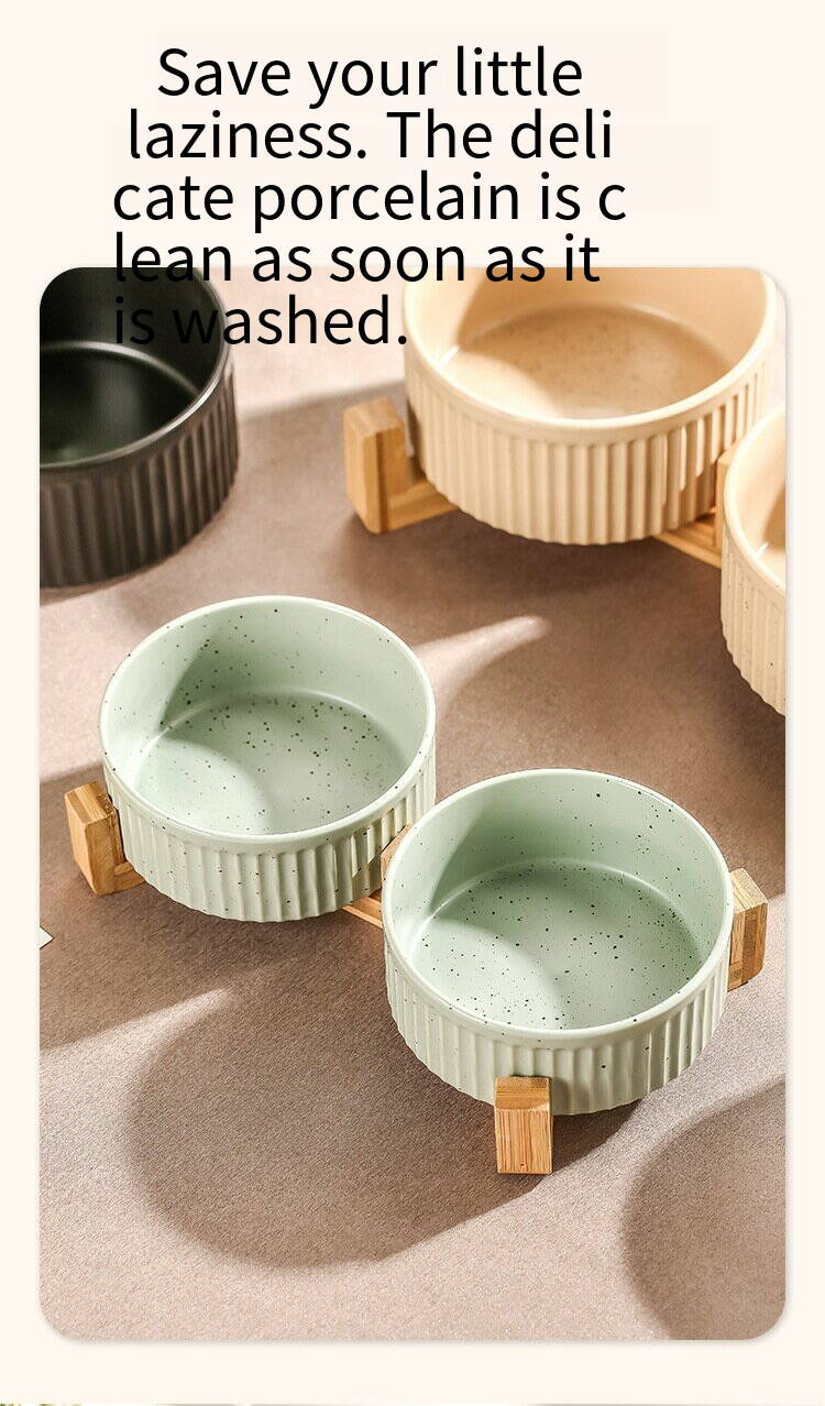 Crafted Ceramic Transformational Pet Feeding Bowls with Non-Slip Design