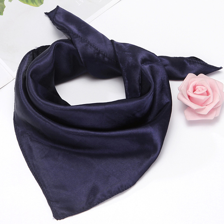 K493 New monochrome solid color professional square scarf performance men and women small scarf stewardess bank 50 color small square scarf