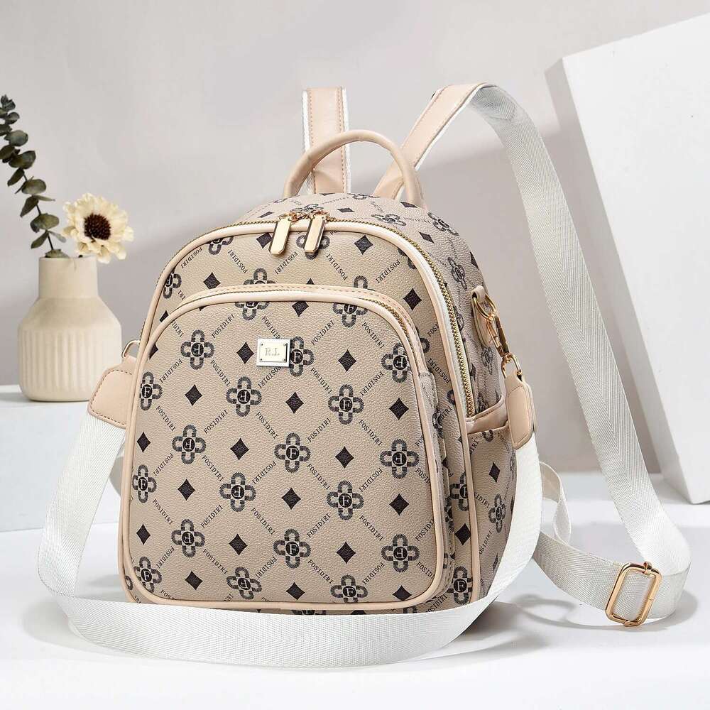 Chic Women S Backpack Lightweight Casual Commuter Daypack With Random Print Design Bag Bag