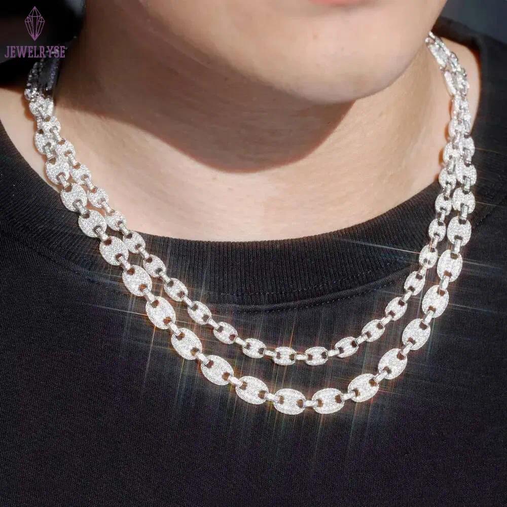 Hot Sale Pig Nose Style 6MM 8MM Pass Dia Tester VVS Moissanite Gems with Sier Cuban Link Chain Jewelry