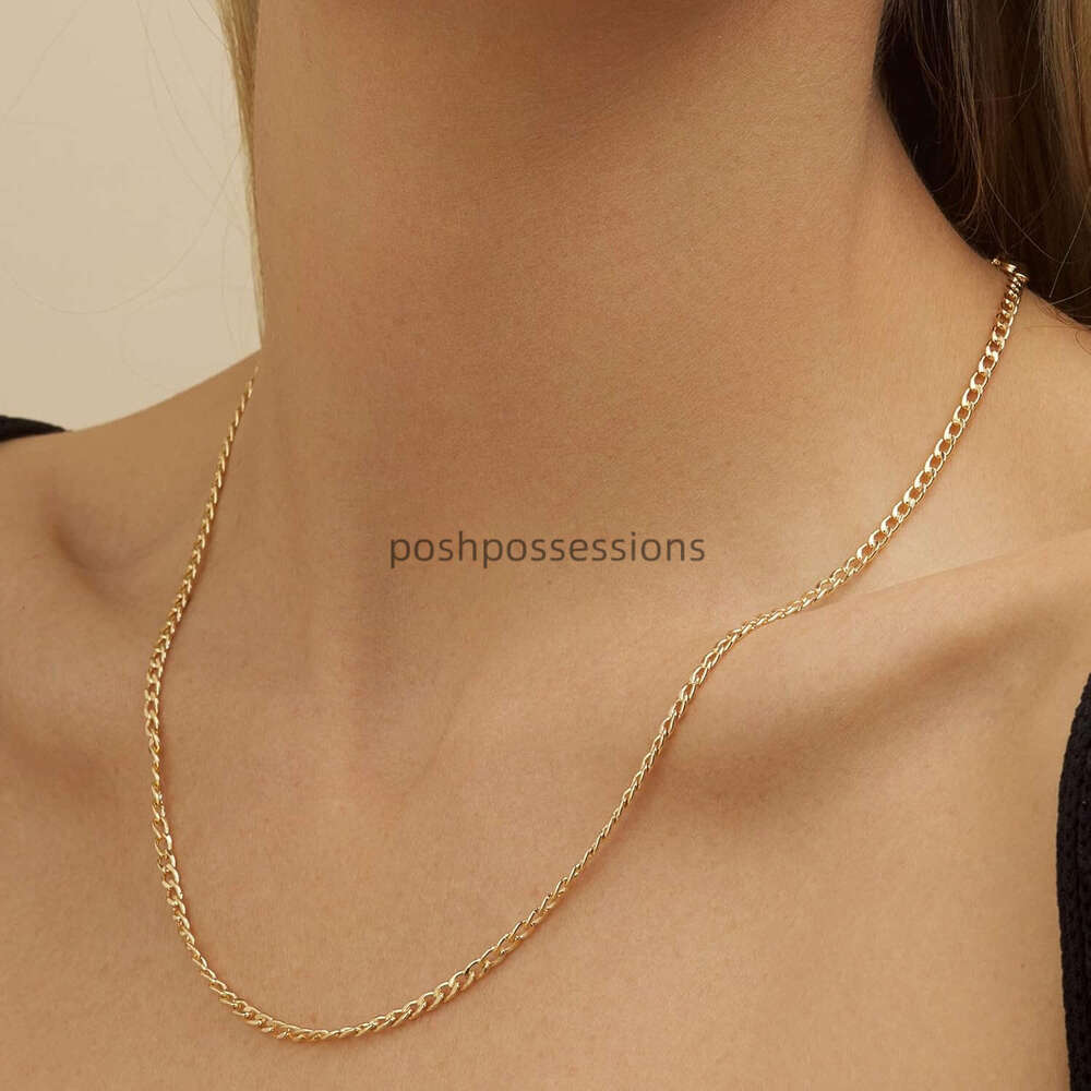 Gold Plated Curb/Cuban Link Chain Necklace 2Mm, 3Mm, 4Mm, 5Mm For Women Or Men - Made In Brazil