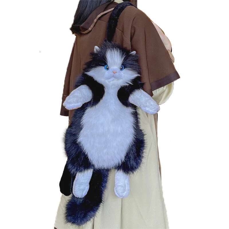 Handmade Plush Kitten Backpack Stuffed Animal Cow Cat Fashion For Women Kids Anniversary Birthday Lolita Backpacks Gift