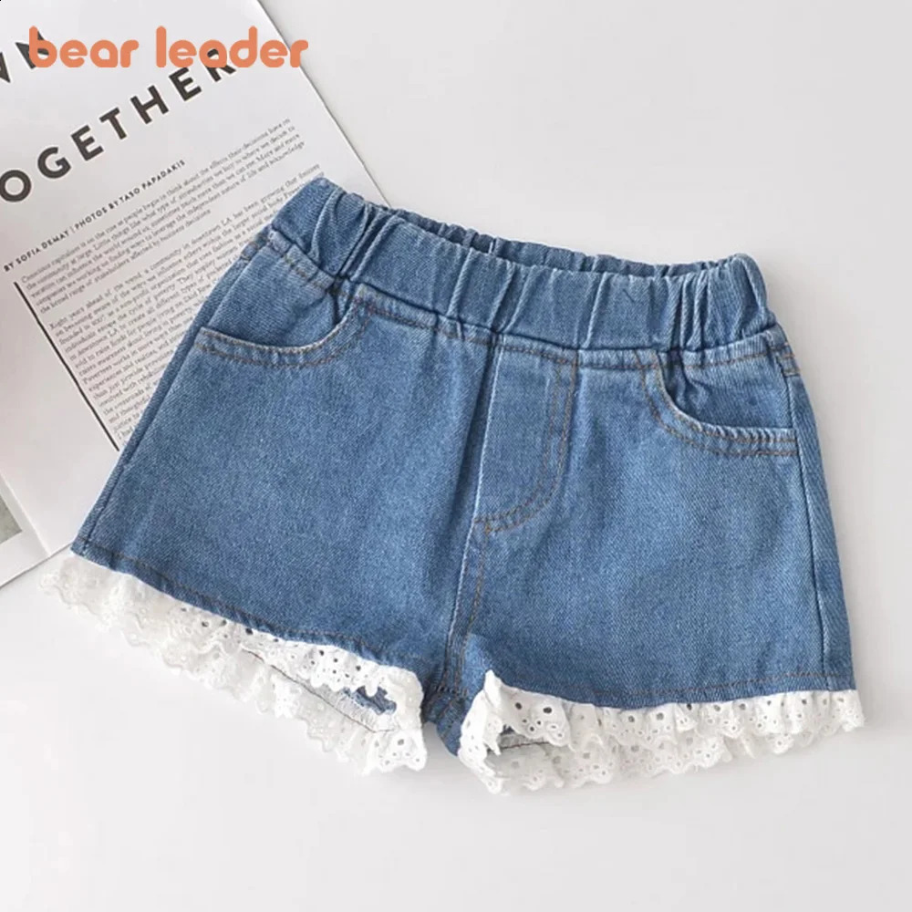 Bear Leaders 27 year summer baby girl lace shorts childrens open top fashionable womens jeans 250414z