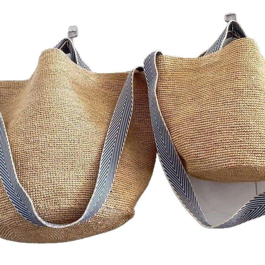 Ins Style Resort Beach Bag Lafite Grass Woven Women S Summer Large Capacity Crossbody Beach Vacation Bucket Tote Bag Handbag KQ