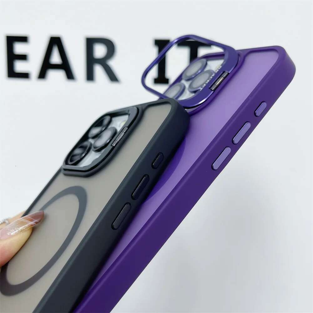 Magnetic Wireless Charging Magsafe Matte Clear Case For iphone 16 Pro Max 15 14 13 12 11 With Lens Protector Cover
