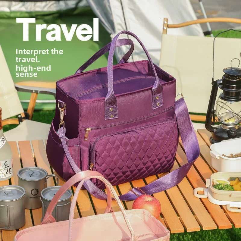 New Large Capacity Fashionable Lunch Waterproof Leakproof Storage Bag Travel Picnic Mommy Cross-Border Hot Pressing