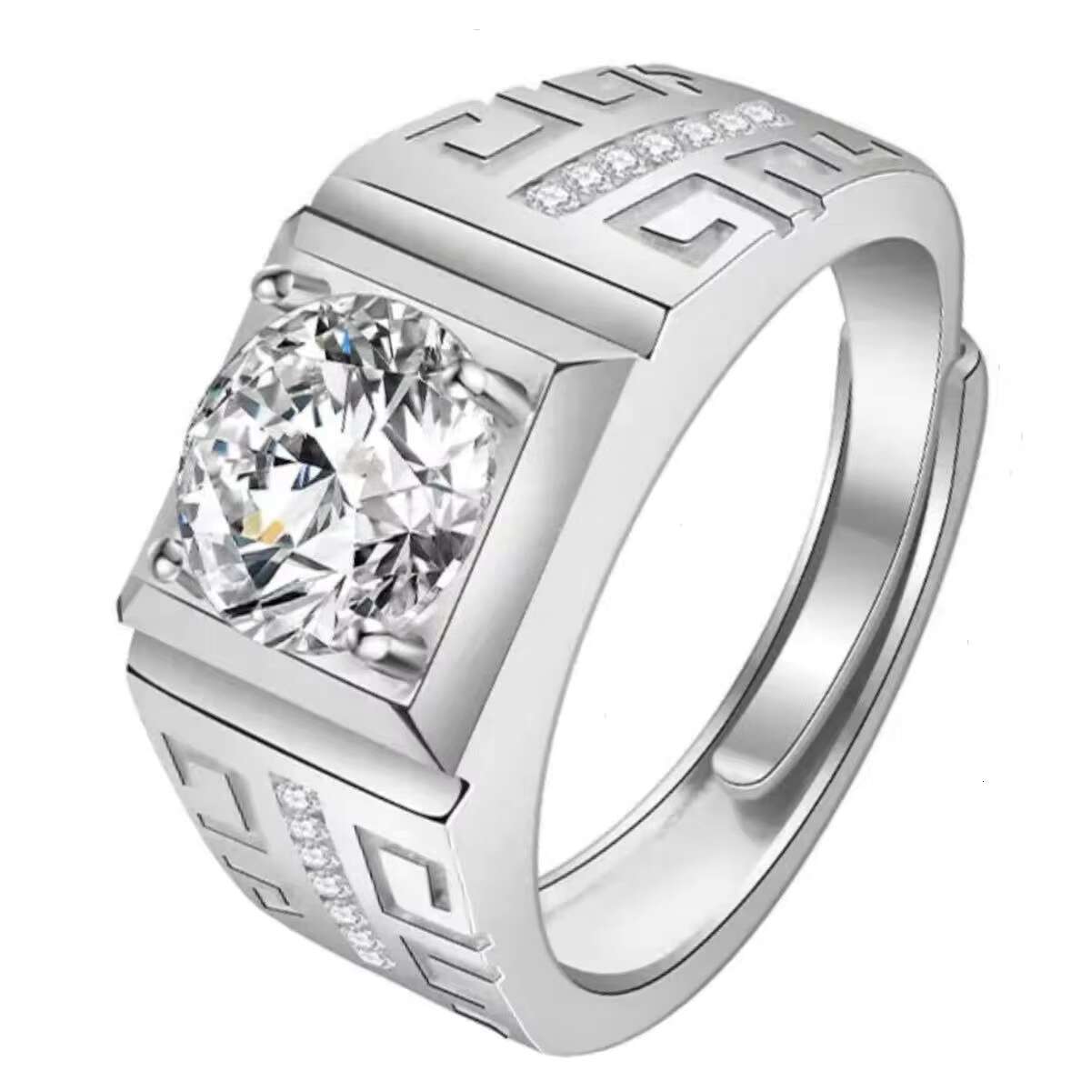 High Quality Fashion Ring 2/3ct White Moissanite Moissaniteia Ring Jewelry for Men