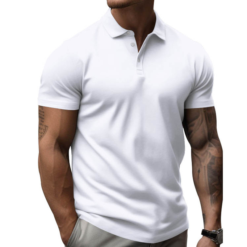 Men's polo Summer new men's short - sleeve turn - down collar T - shirt, loose - fit plus - size solid - color men's polo shirt S-3XL
