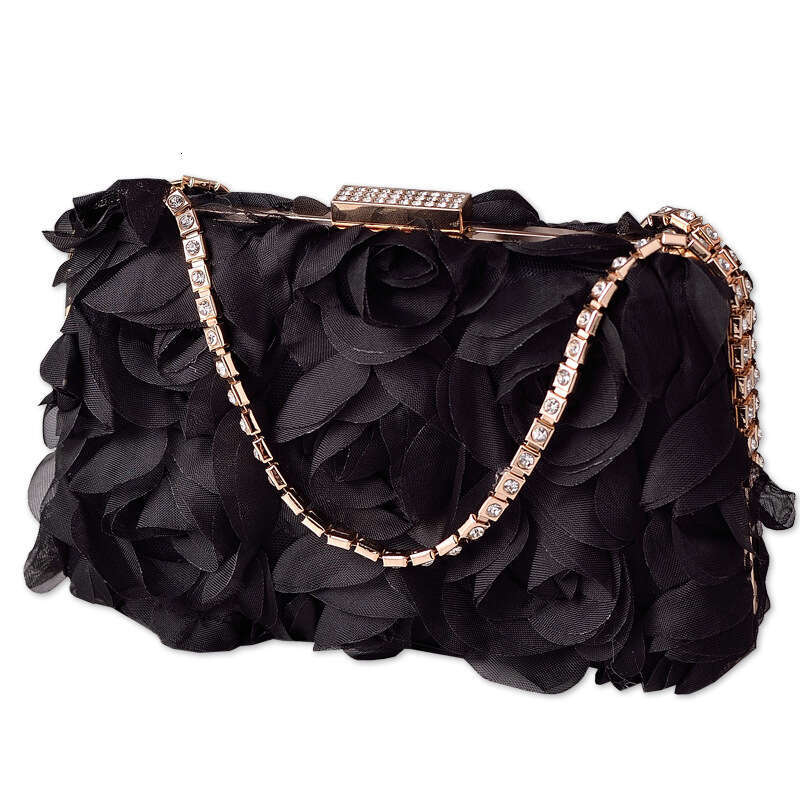 Yixinglong Chiffon Flower Banquet Champagne Women's Cheongsam Handmade Dress Diamond Decoration Bag