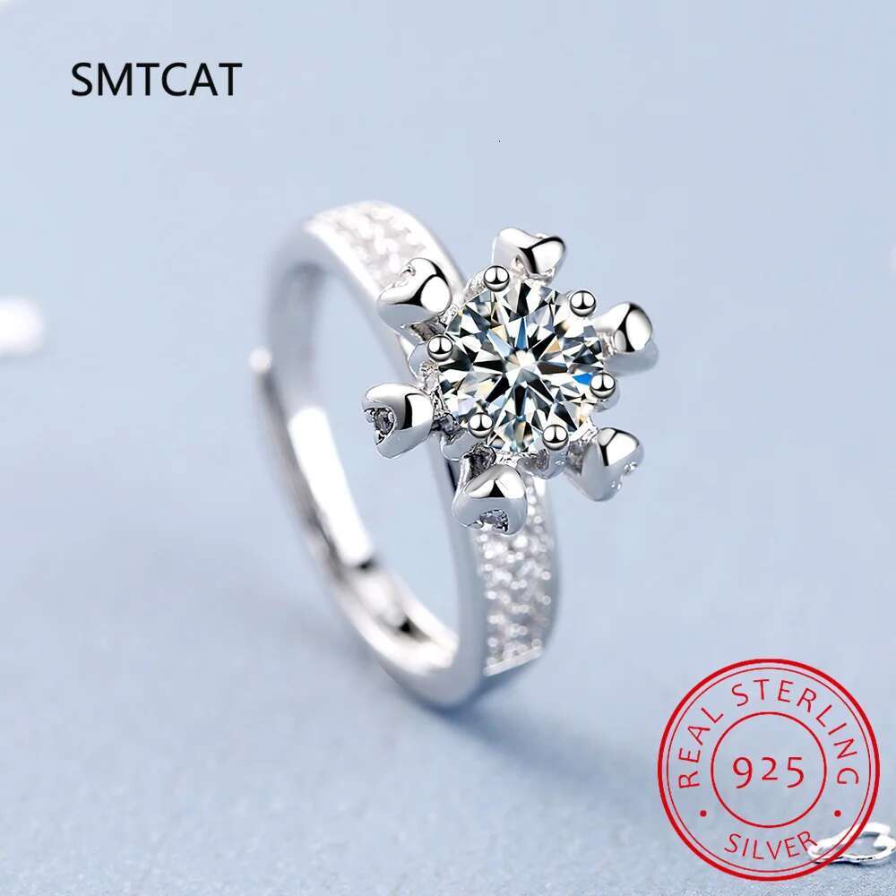 5.0ct Moissanite Engagement Ring Women 14K White Gold Plated Lab Diamond Ring Sterling Silver Wedding Rings Fine Jewelry
