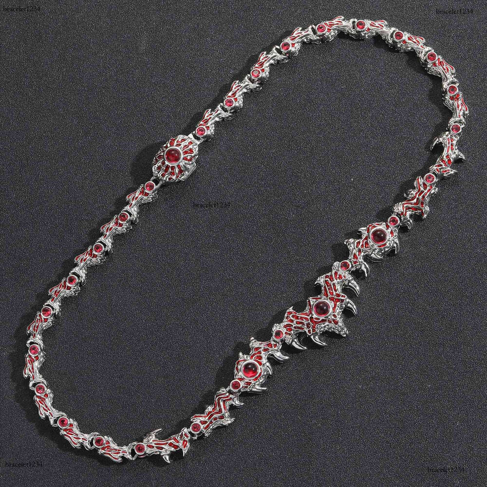 Luxury thorn parasitic red eyes, thorn inlaid ice VVS Moissanite hip hop men women necklace Free delivery