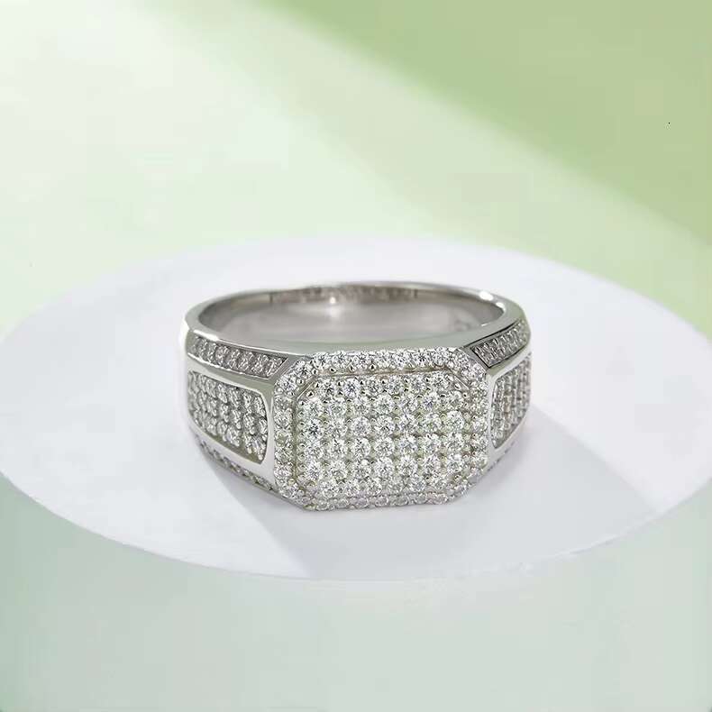 Somen Luxury Fine Jewelry 1.2ct D Grade VVS Platinum Plated S925 Sterling Silver Moissanite Rings for Mens Wedding