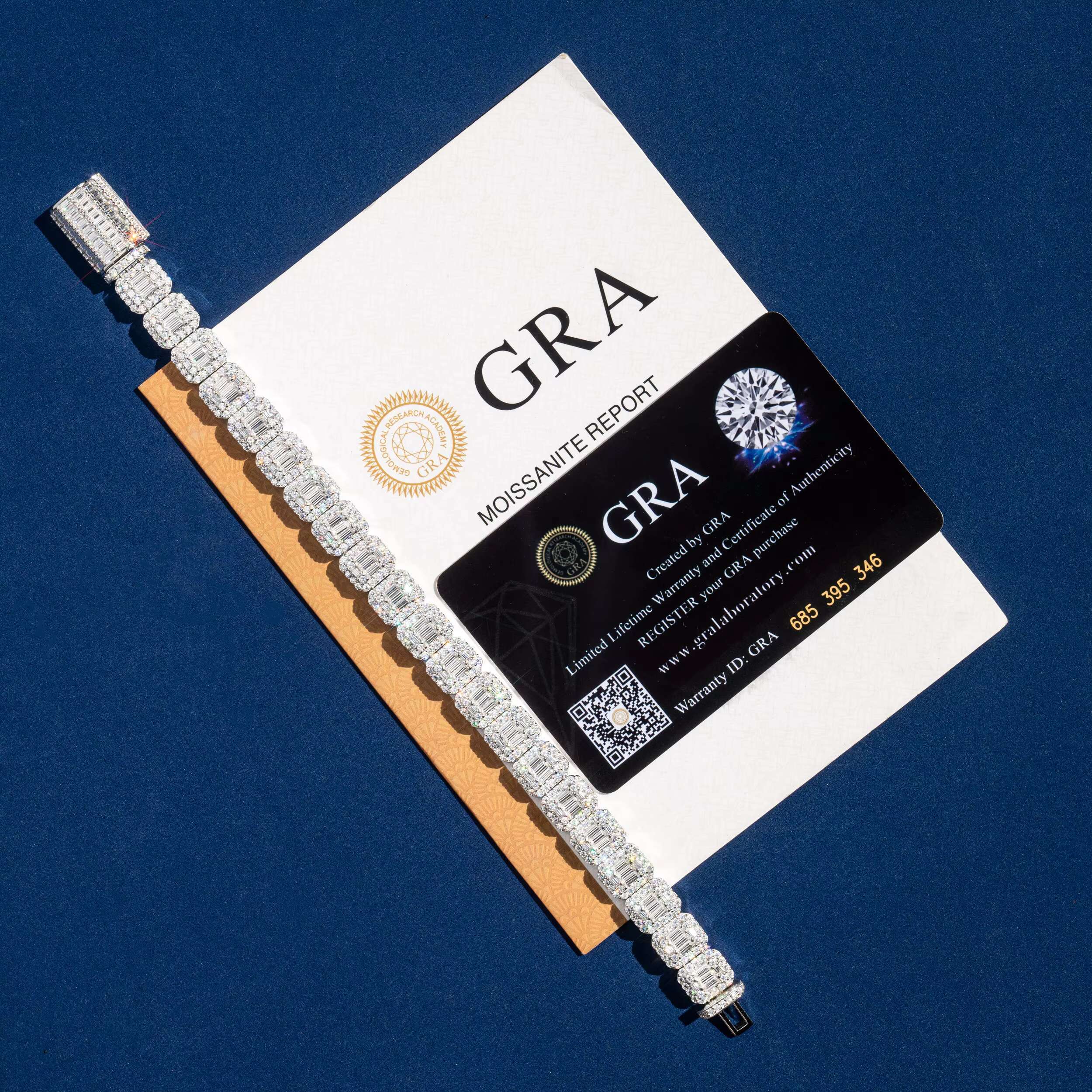 Pass Tester Custom Cuban Chain 925 Silver VVS Baguette Moissanite Hiphop Rapper Jewelry Iced Out Cuban Link Necklace