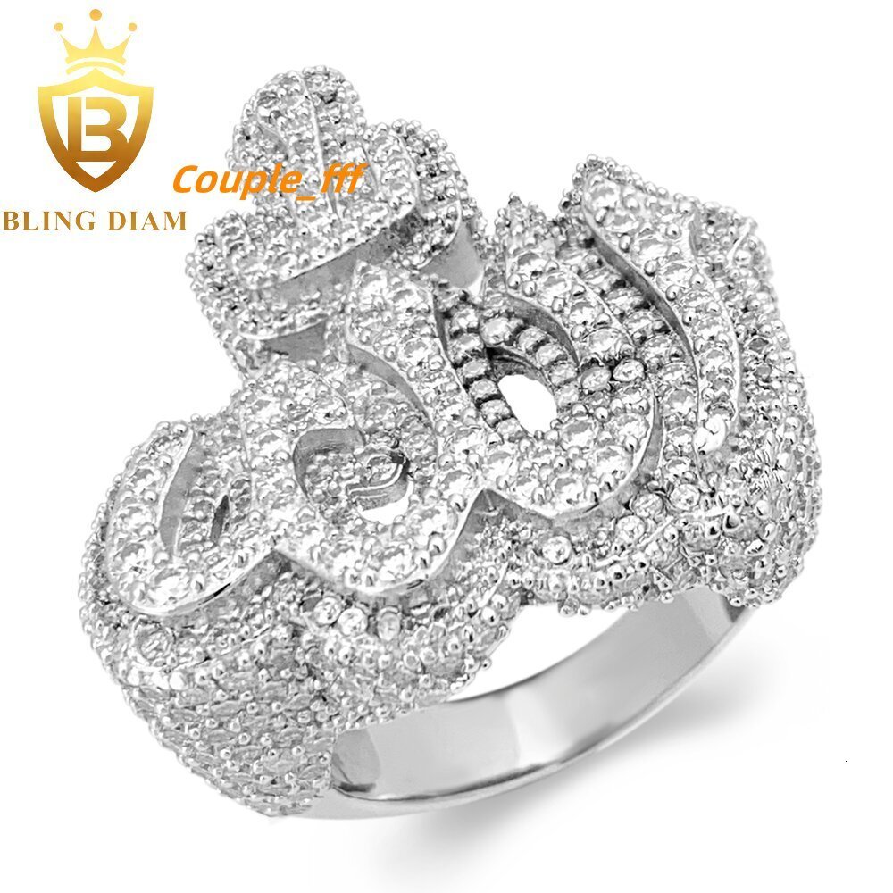 Wholesale Fashion Personality Design 925 Sterling Silver Diamond Iced Out Ring of Fire for Men Women