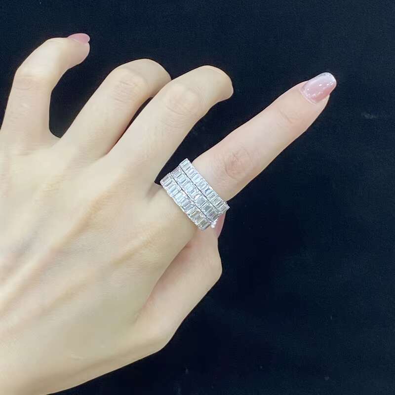 18K White Gold Lab Grown Diamond Eternity Band Ring Fine Jewelry Wedding Rings with CVD HPHT Diamond for Engagement