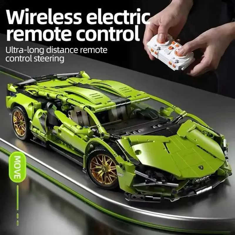 1280 building blocks, model building blocks - DIY technology city mechanical speed, supercar building blocks, children's and adult gifts, educati