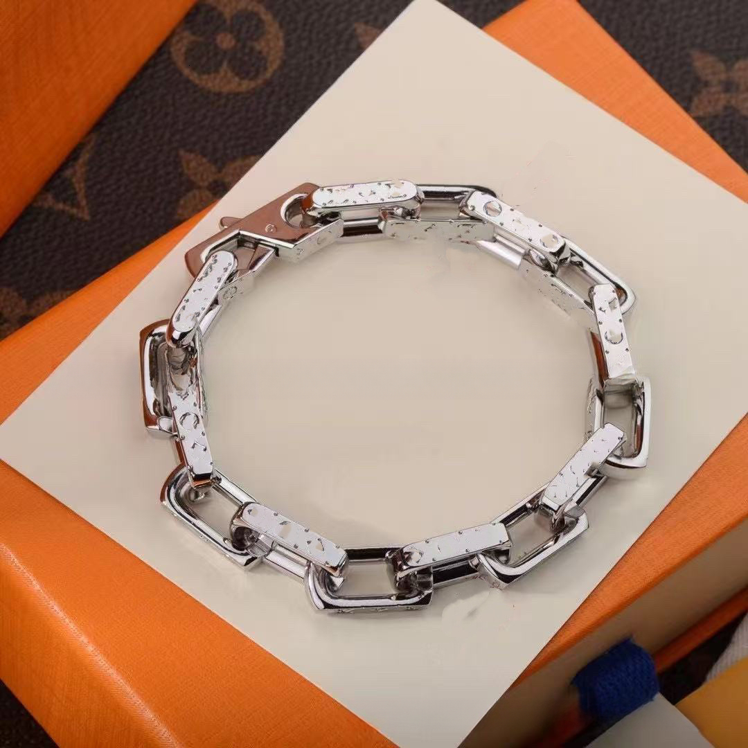 Luxury Designer High-end Bamboo Section Quenching Cuban Bracelet Titanium Steel Vintage Hip-hop Couple Series Color Matching Splicing Factory Direct S