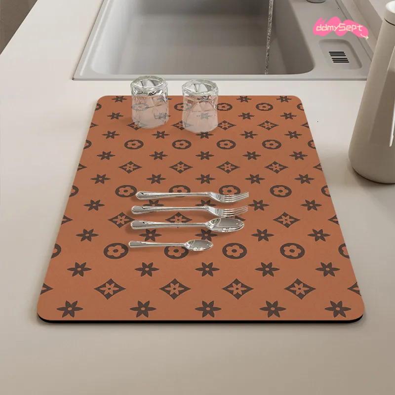 Countertop Draining Kitchen Cup Bowl Plate Drying Bar Tea Table Sink Water Absorption Heat Insulation Mat ddmysept