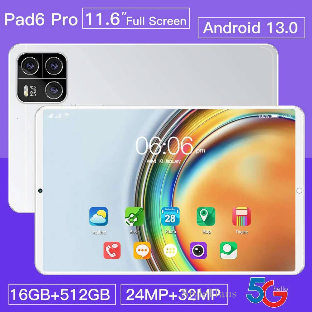 Large-Screen Hot Selling PAD6PRO Android Tablet with 16GB RAM & 512GB Storage